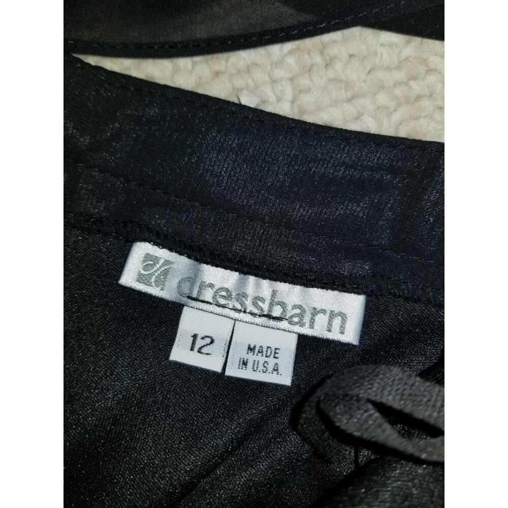 VINTAGE NWT Womens Pants-DRESSBARN-USA-black silky lined wide leg Whimsigoth-12 - Picture 5 of 5